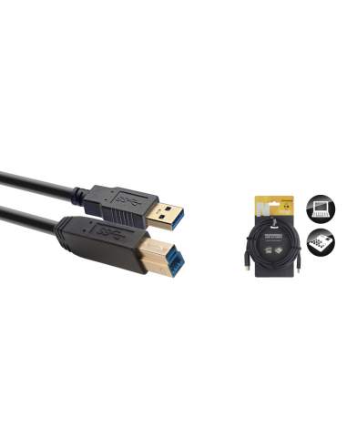 USB 3.0 kabelis A/B (m/m) Stagg NCC5U3AU3B, 5 m