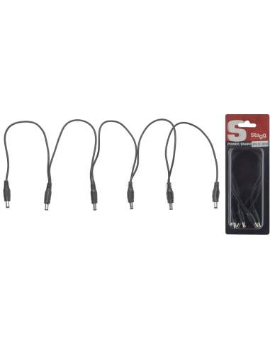 Power cable for 5 effects pedals, DC/DC (m/m), black