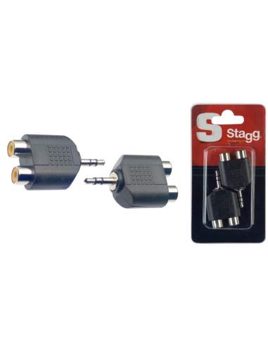Pair of adapters 2xRCA/stereo mini phone plug Stagg AC-2CFJMSH