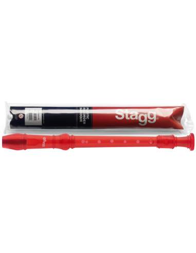 Soprano recorder with baroque fingering, translucent red