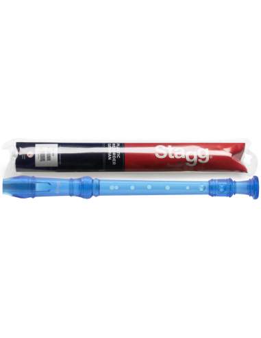 Soprano recorder with German fingering, translucent blue