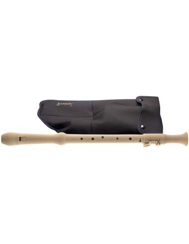 Maple tenor recorder with baroque fingering, two keys