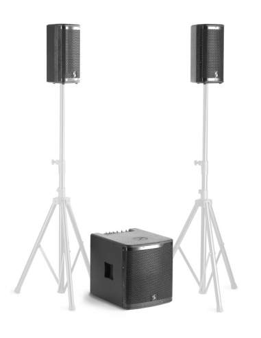 Speaker set with 1 x 700-watt 12" subwoofer and 2 x 350-watt 6.5" satellites