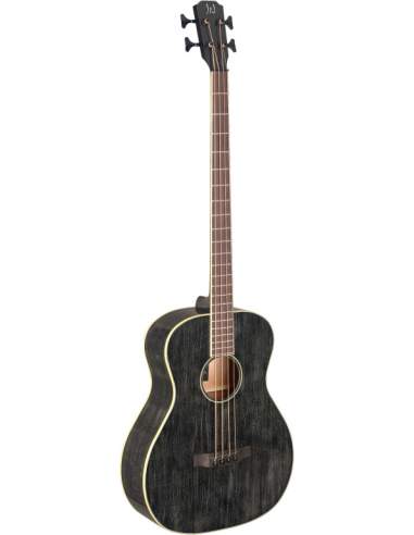 Acoustic-electric bass with solid mahogany top, Yakisugi series