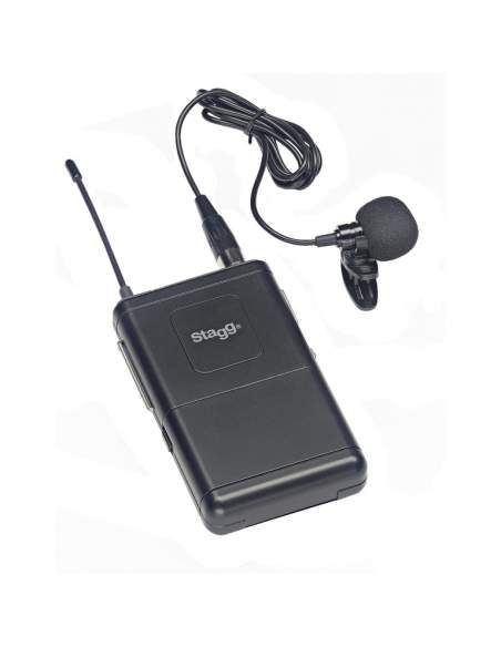 UHF true diversity 2-channel lapel microphone wireless system