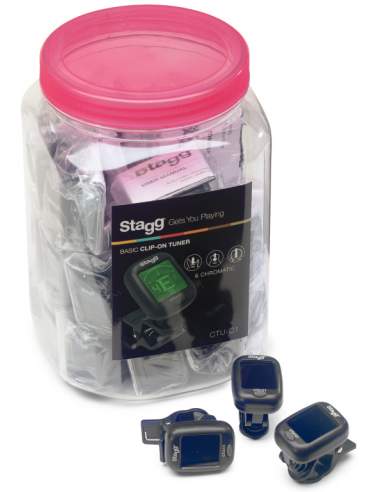 Box of 30 black automatic chromatic clip-on tuners