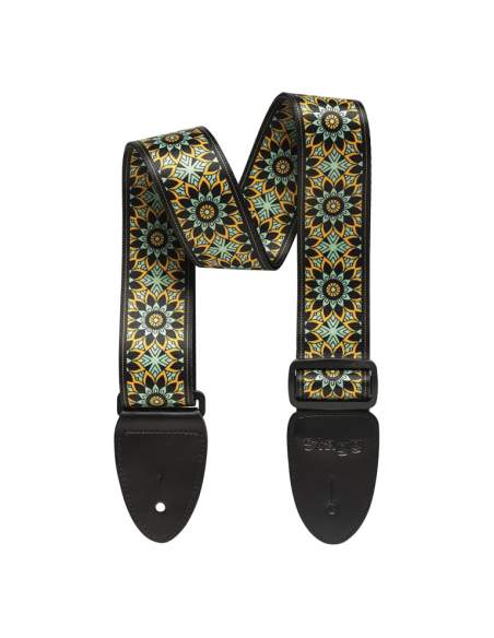 Terylene guitar strap with Mandala pattern