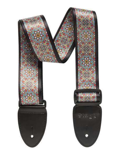 Terylene guitar strap with Mandala pattern