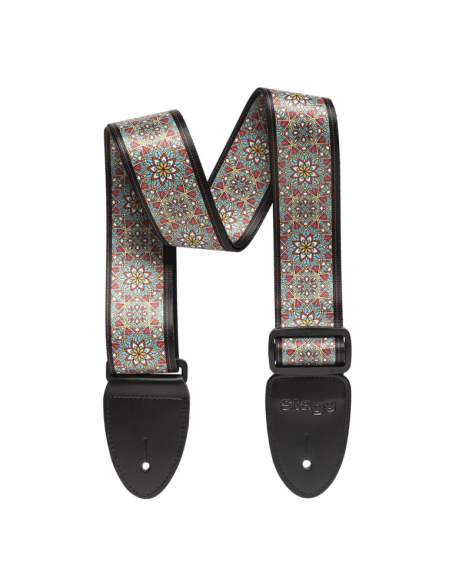 Terylene guitar strap with Mandala pattern