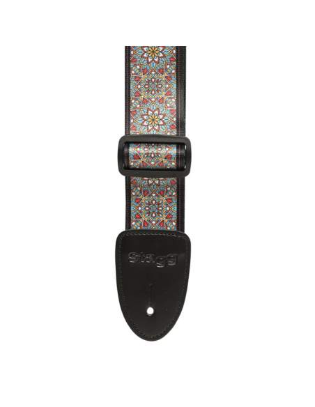 Terylene guitar strap with Mandala pattern