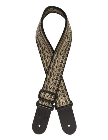 Woven cotton guitar strap with rafter pattern