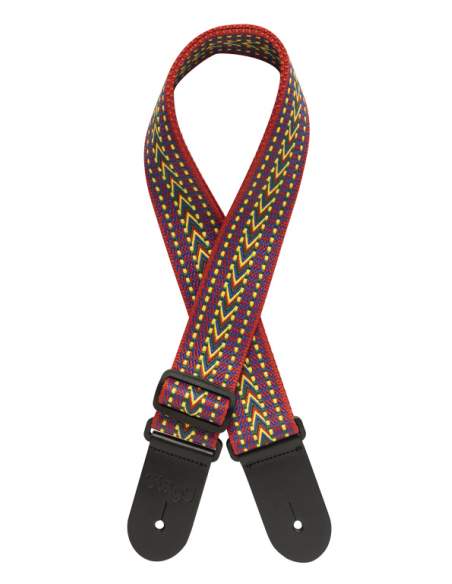 Woven cotton guitar strap with rafter pattern