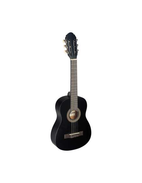 1/4 black classical guitar with linden top