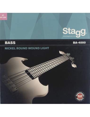 Nickel round wound set of strings for electric bass guitar