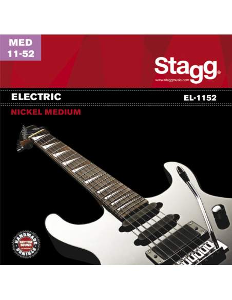 Nickel plated steel set of strings for electric guitar