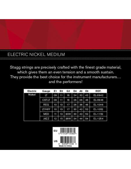 Nickel plated steel set of strings for electric guitar