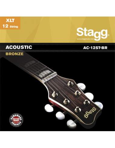 Stygos dvylikastygei akustinei gitarai Stagg AC-12ST-BR .010 - 0.047