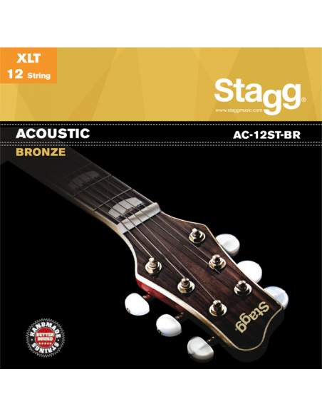 Bronze set of strings for 12-string acoustic guitar