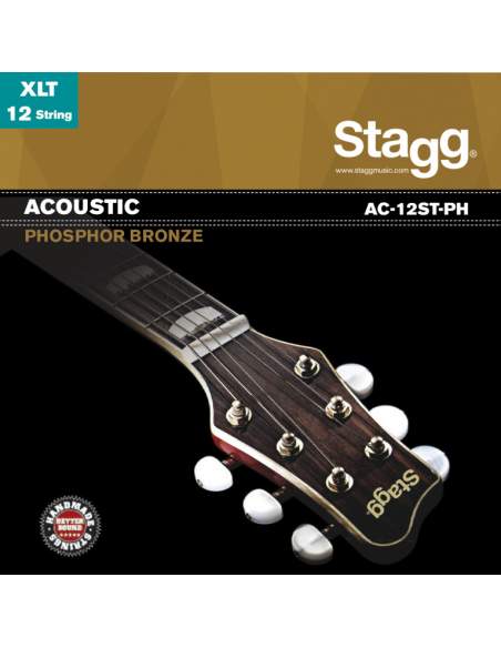 Phoshor-bronze string set for 12-string Acoustic guitar