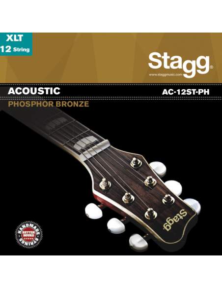 Stygos dvylikastygei akustinei gitarai Stagg AC-12ST-PH .010 - 0.047
