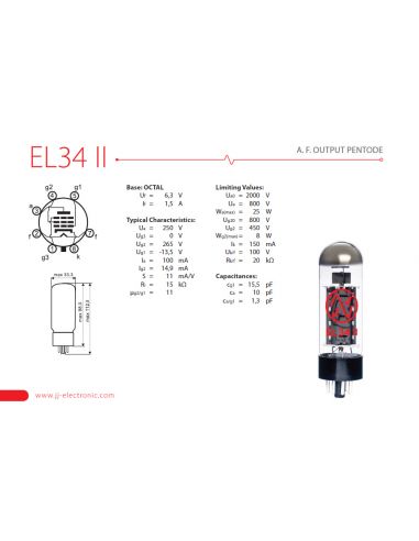 Amplifier tube JJ Electronic EL34II