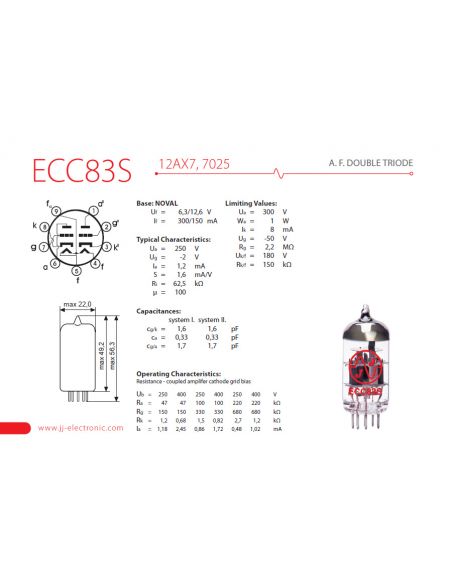 Radio lempa JJ Electronic ECC83S (12AX7)