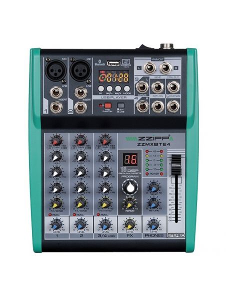 ZZIPP COMPACT 4-CHANNEL MIXER WITH BLUETOOTH