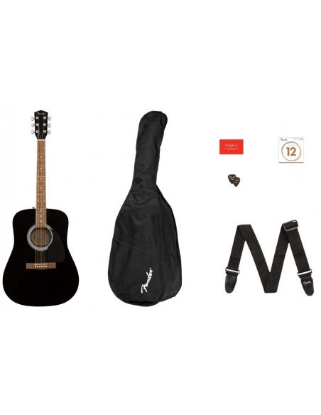 Acoustic guitar pack Fender FA-115 WN BLK Pack V2