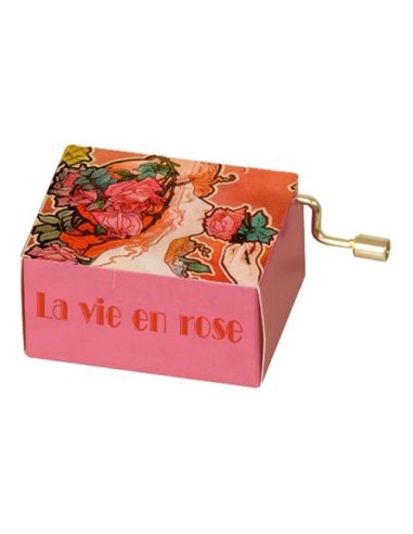 Music box Fridolin  La vie en rose, Art Nouveau, red