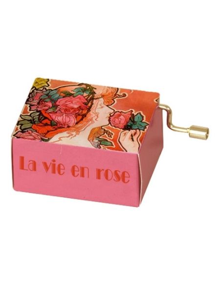 Music box Fridolin  La vie en rose, Art Nouveau, red