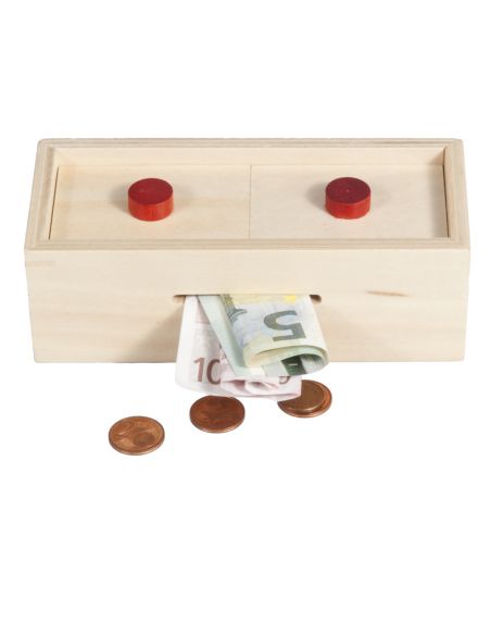 Triukų dėžutė piniginėms dovanoms Fridolin su rankenėlėmis, medinė
