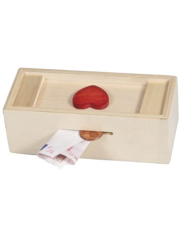 Trick box for money gifts Fridolin, natural/heart