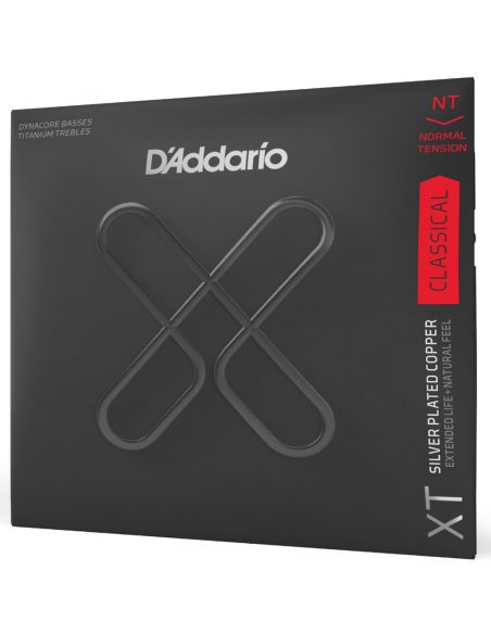 Stygos klasikinei gitarai D'Addario Titanium Silver Plated Cooper XTC45TT