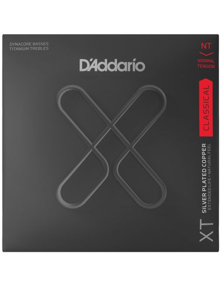 Stygos klasikinei gitarai D'Addario Titanium Silver Plated Cooper XTC45TT