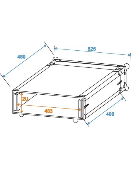 Effect Rack CO DD Roadinger 19" 2U 40 cm depth