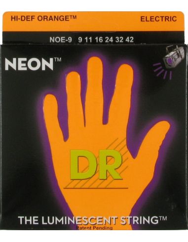 DR NOE-9 HiDef Neon Orange Electric Guitar Strings