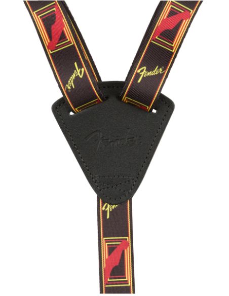 Ukulelės diržas Fender Ukulele Strap, juoda/geltona/raudona