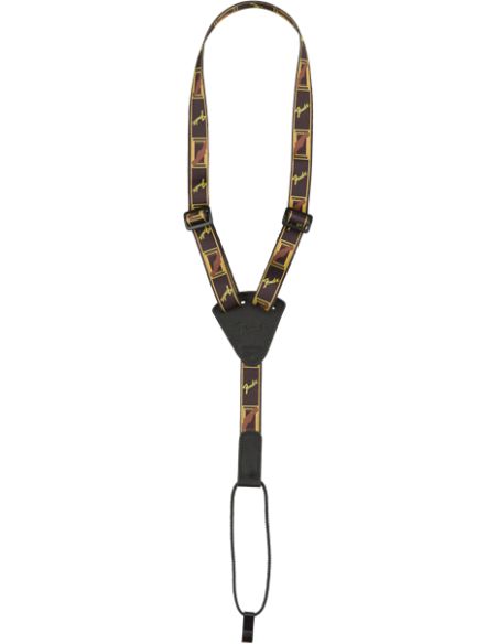 Ukulelės diržas Fender Ukulele Strap, juoda/geltona/ruda