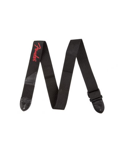 Gitaros diržas Fender red logo poly strap, juodas