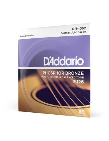 Stygos akustinei gitarai D'Addario EJ26 .011