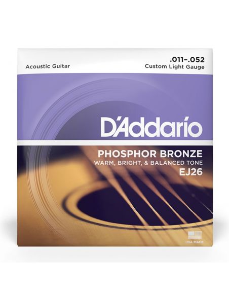 Stygos akustinei gitarai D'Addario EJ26 .011