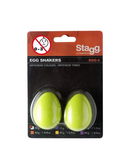 Pair of plastic Egg Shakers Stagg EGG-2 GR