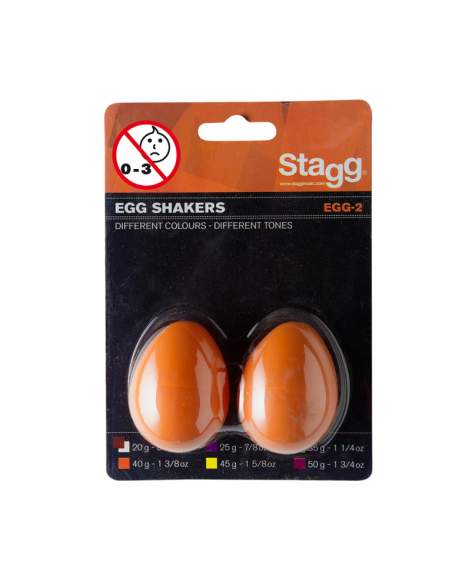 Pair of plastic Egg Shakers Stagg EGG-2 OR