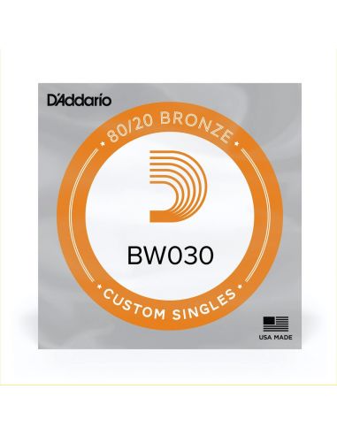 Styga akustinei gitarai D'Addario Single 80/20 Bronze 0.030 BW030