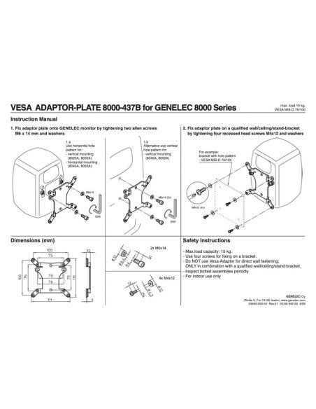 VESA adapter for Genelec speakers K&M 24483-015-55