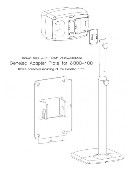Adapteris horizontaliam kolonėlės montavimui K&M 24454-000-56
