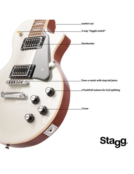 Elektrinė gitara Stagg SEL STD SILVER