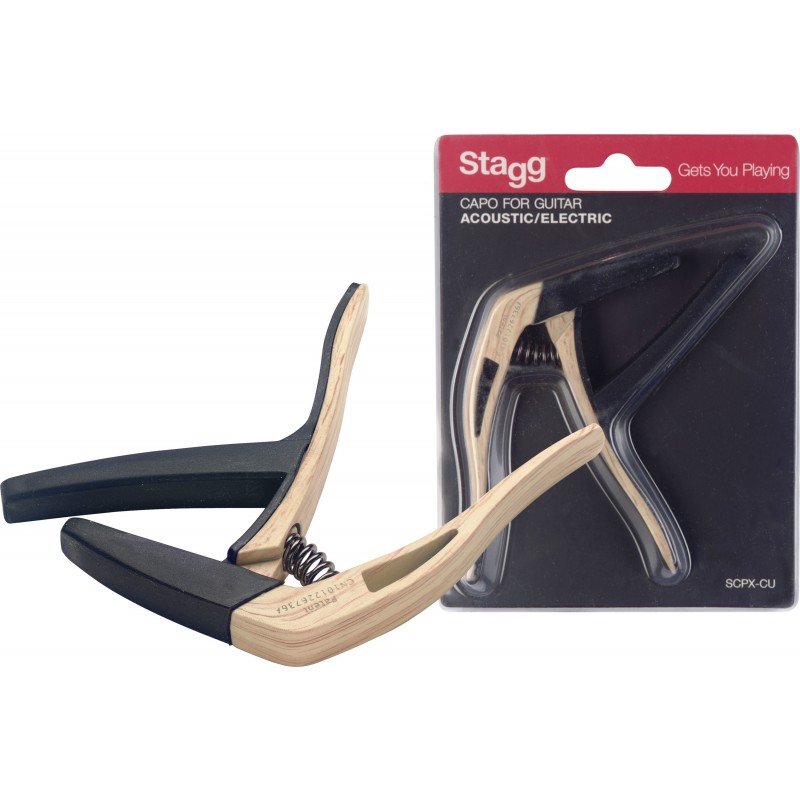 Capo for acoustic/electric guitar Stagg SCPX-CU CLWOOD