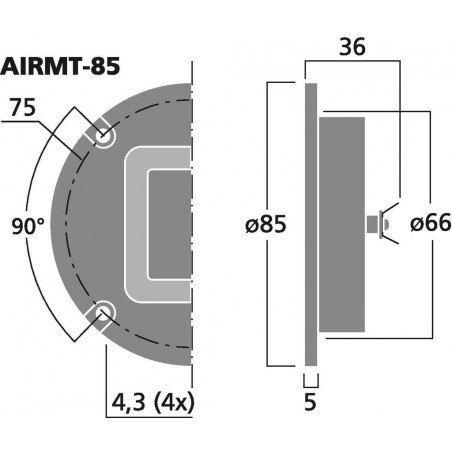 Monacor AIRMT-85 20 W, 4 Ω AMT