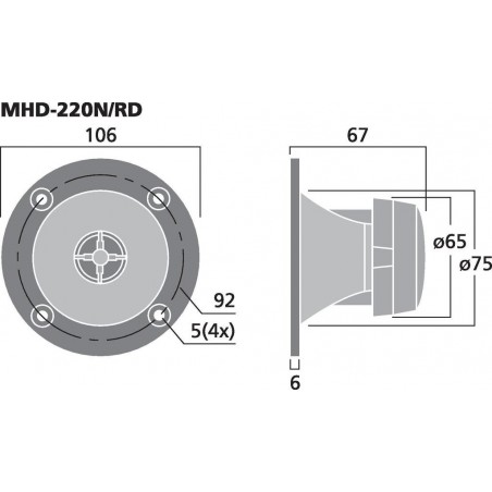 Monacor MHD-220N/RD 30 W, 8 Ω